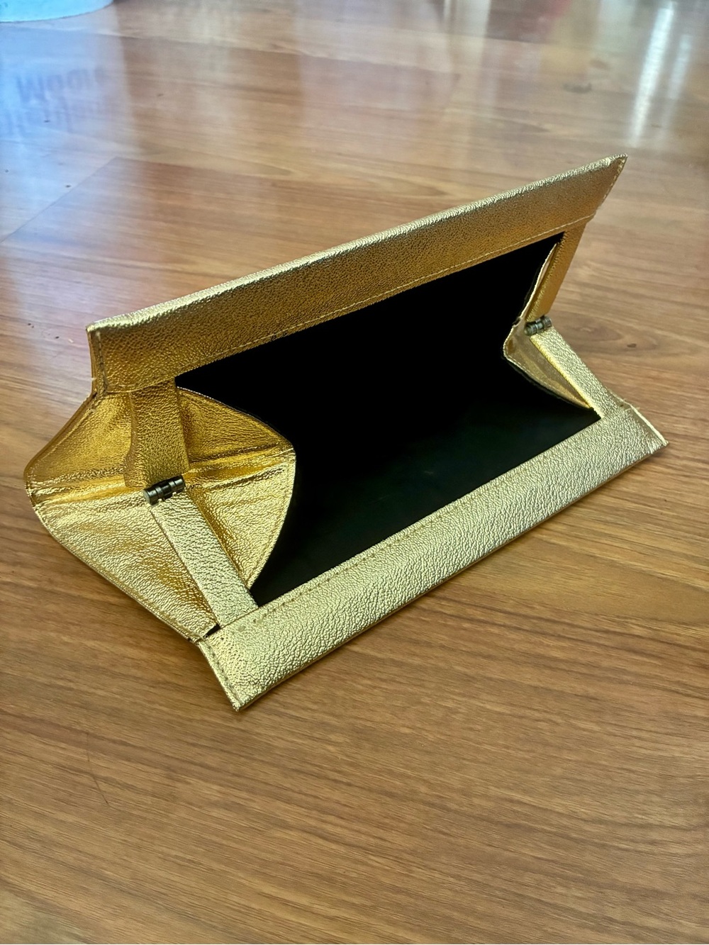 Metallic Gold Fold-Over Clutch